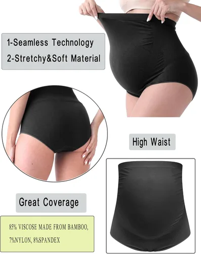 Vista 2 de Rnxrbb M-5XL Ropa interior de maternidad Shapewear sobre Bump Plus Size Seamless Support Maternidad Bragas Ropa de Talle Alto