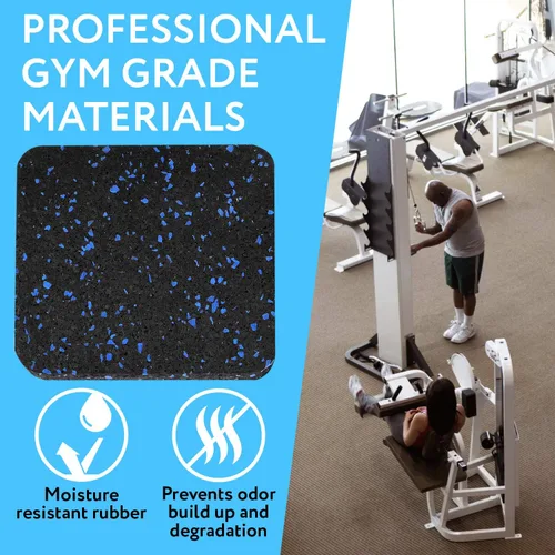 Vista 7 de Impresa Protectores de suelo de goma para almohadilla de caminar y almohadilla de cinta de correr, 4 x 4 x 0.5 pulgadas, paquete de 6, alfombrillas