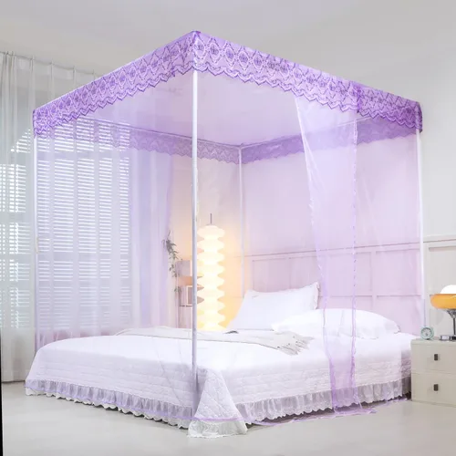 Vista 11 de naturetalk Dosel para Cama, Red de Cortina de Cama de Princesa para Niñas y Adultos, Red de Cúpula de Encaje Rectangular de Tres Puertas