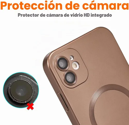 Vista 4 de Funda magnética para iPhone 11, suave y delgada, antihuellas, con protección de cámara, compatible con MagSafe, titanio desierto Desert Titanium
