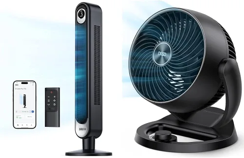 Dreo Ventilador de torre inteligente, control de voz WiFi, compatible con Alexa/Google y ventiladores para el dormitorio del hogar, ventilador
