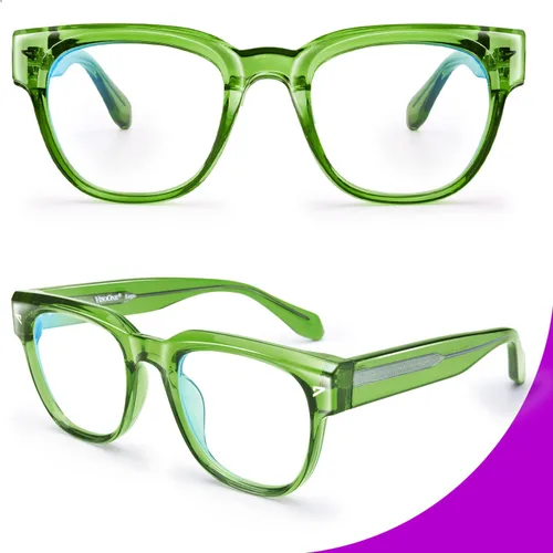 Vista 4 de VISOONE Blue Light Blocking Glasses Men Women Square Frame TR90 Clear Lens Computer Screen Protector Eyeglasses Work Study Gaming UV Daily Outdoor