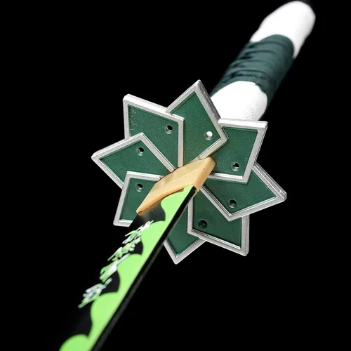 Vista 6 de ziqing Espada samurái de anime hecha a mano, espada Agatsuma Zenitsu, espada Kamado Tanjirou, espada Rengoku Kyoujurou de 41 pulgadas, varios