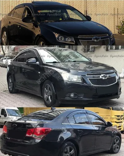 Vista 5 de Se adapta a Chevy Cruze 2009-2016 3D ondulado estilo Mugen visor de ventana deflector de protección de lluvia