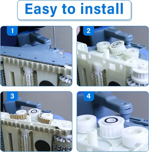 Vista 7 de Piezas de repuesto robóticas automáticas para limpiador de piscinas, ruedas guía paquete de 4 con 2 engranajes de polea 3884997-R6 para Maytronics