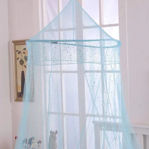 Vista 2 de Cotton Loft Galaxy Kids - Toldo de cama plegable con aro transparente, tamaño único, color azul