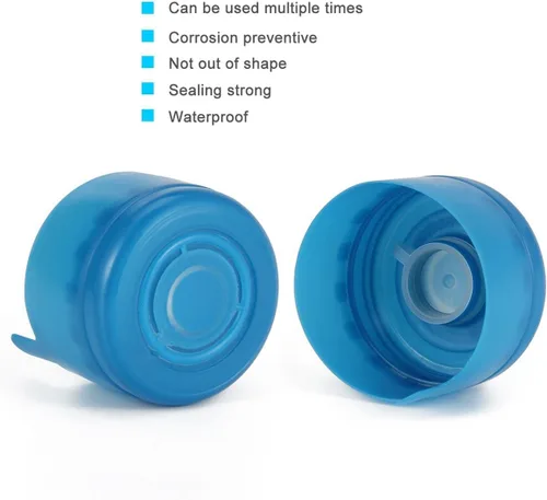 Vista 4 de WINBOB 5 tapas antiderrames de 2.165 in, 3 y 5 galones, botella de agua de repuesto, tapa a presión, antisalpicaduras, 5 piezas