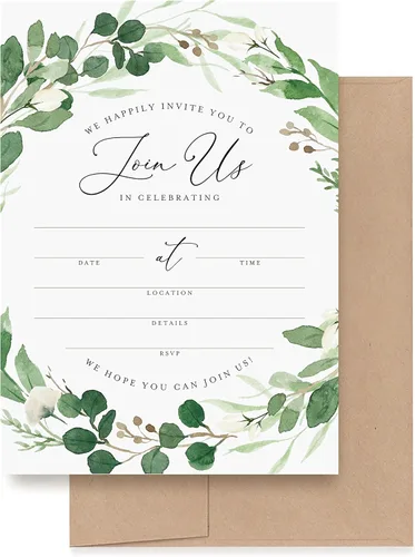 Bliss Collections Invitaciones con sobres para todas las ocasiones, invitaciones perfectas para: bodas, despedidas de soltera, compromiso, fiesta de