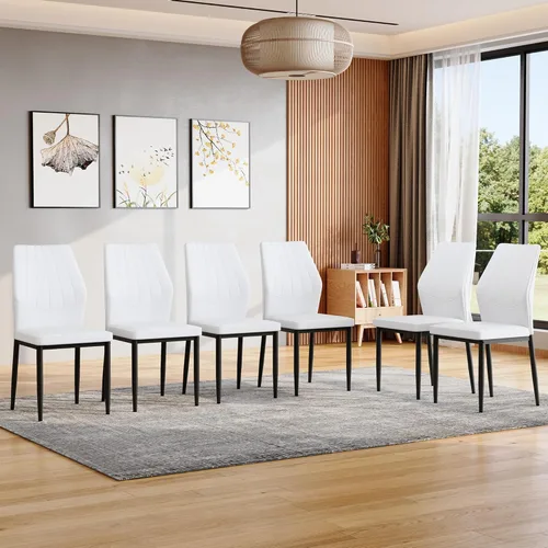 Vista 16 de Set of 4 Dining Chairs with Ergonomic Shell-Pattern Backrest, 37 Inches High - Tech Fabric Comfort for Dining Room, Kitchen, and Table & Chair Black