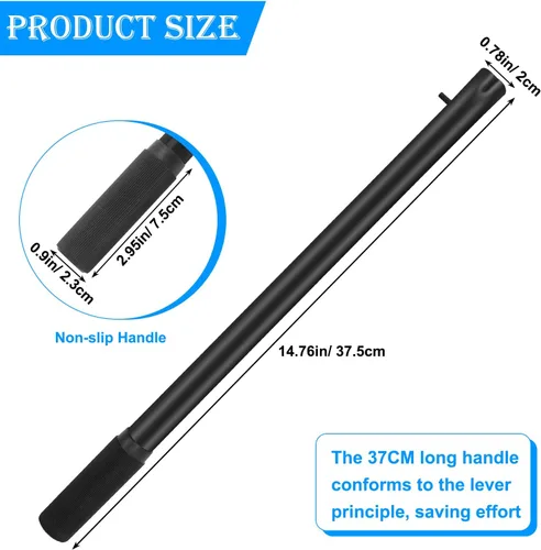 Vista 2 de Reemplazo de mango de gato hidráulico horizontal, reemplazo de mango de gato hidráulico de piso Anglekai para accesorios de automóvil (negro)