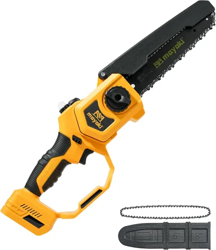 Motosierra inalámbrica de 8 pulgadas con batería de 4.0 Ah y cargador, compatible con batería Dewalt de 20 V MAX, motosierra eléctrica portátil de