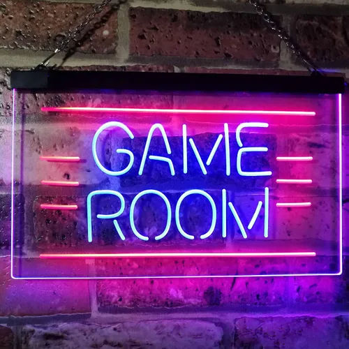Vista 2 de ADVPRO Game Room Man Cave Bar Display Dual Color LED Neon Sign Azul y Rojo 12 "x 8.5" st6s32-i2338-br azul y Red