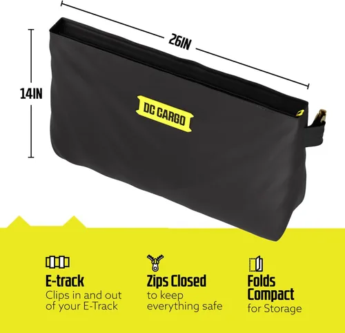 Vista 2 de DC Cargo Mall E-Track Bolsa de almacenamiento para remolques, bolsa de lona resistente de 14 x 24 pulgadas con cremallera, capacidad de peso de 50