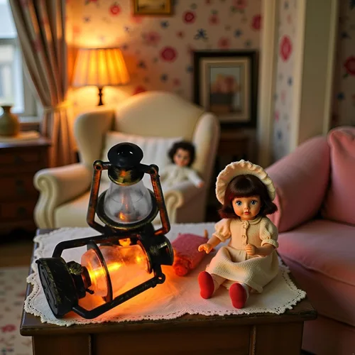 Vista 3 de 1 lámpara en miniatura para casa de muñecas, linterna de aceite retro en miniatura, accesorios para casa de muñecas, adornos de escena, casa
