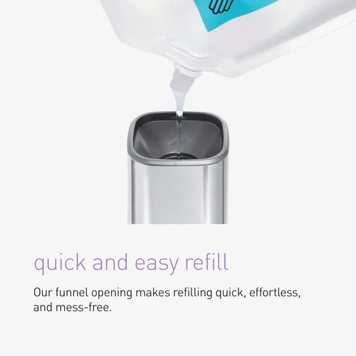 Vista 5 de simplehuman Bomba de pulso de 10 onzas, dispensador de jabón líquido, bomba de jabón de manos sin goteo, acero inoxidable cepillado