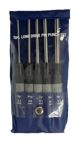 Vista 2 de HHIP 8600-4103 - Juego de 5 perforadores extralargos con acabado de nitrato negro, longitud total de 8 pulgadas