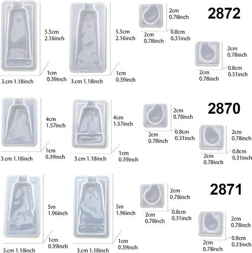 Vista 2 de Juego de moldes de fundición de resina para pasta de dientes exprimida, 4 unidades para epoxi, resina UV, arcilla polimérica, hormigón, cemento