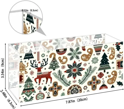 Vista 2 de Cute Christmas Deer Acrylic Brush Holder For Vanity With 4 Compartments Desk Top Pen Organizer Pen Storage Organizer Clear Desk Accessories Make Up
