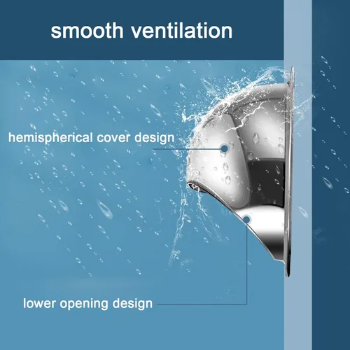 Vista 7 de 304 Stainless Steel Exterior Wall Exhaust Chimney Cap,Range Hood Exhaust Pipe Wind and Rain Hat Louver Cap,Round Wall Vent Cover,60-300mm,Ducting