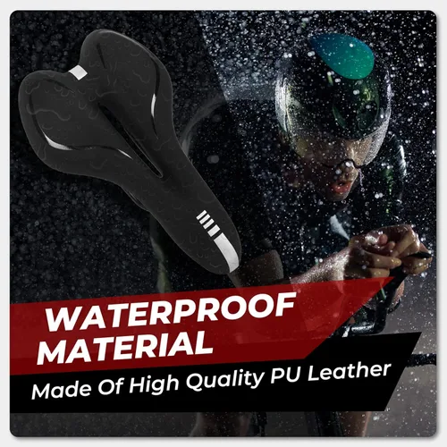 Vista 5 de Cómodo cojín de asiento de bicicleta acolchado ancho para ejercicio y bicicleta de carretera, cómodo cojín de asiento de bicicleta para hombres