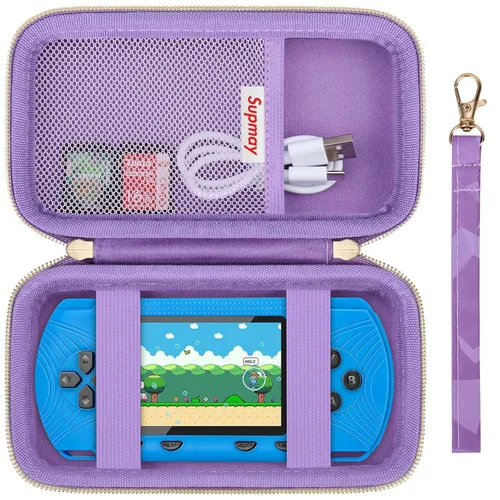 Vista 16 de Supmay Carrying Case for GAMPLAE Handheld Game for Kids, 258 Retro Video Games Portable Gaming Player Storage Holder Travel Bag with Mesh Pocket for