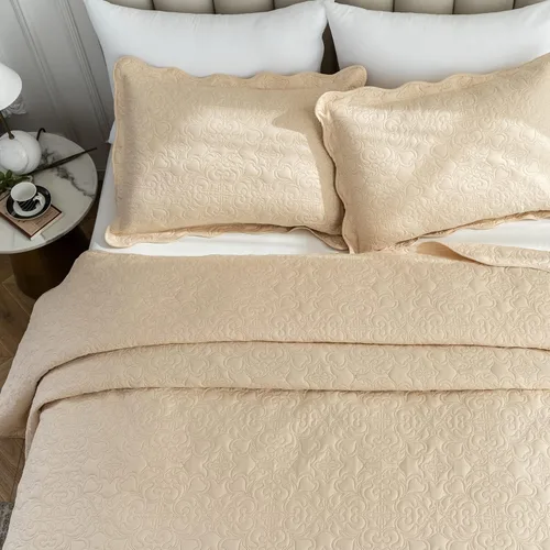 Vista 8 de Auemtyn Juego de edredón de tamaño Full/Queen de 3 piezas, colcha de verano suave y ligera, cobertor de cama de microfibra reversible para todas