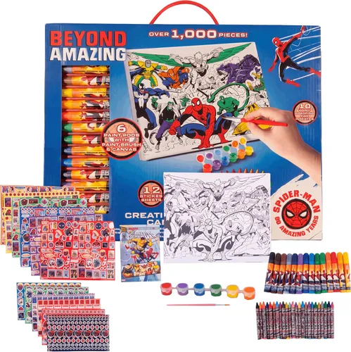Vista 13 de Innovative Designs Cocomelon - Set de pintura y actividades creativas con lienzo para colorear para niños, más de 1000 piezas
