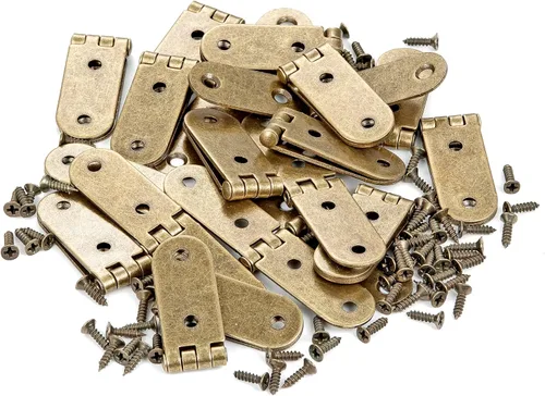 Vista 4 de Bisagras de latón antiguo para caja de madera, bisagras pequeñas de bronce antiguo para manualidades hechas a mano (20, latón antiguo)
