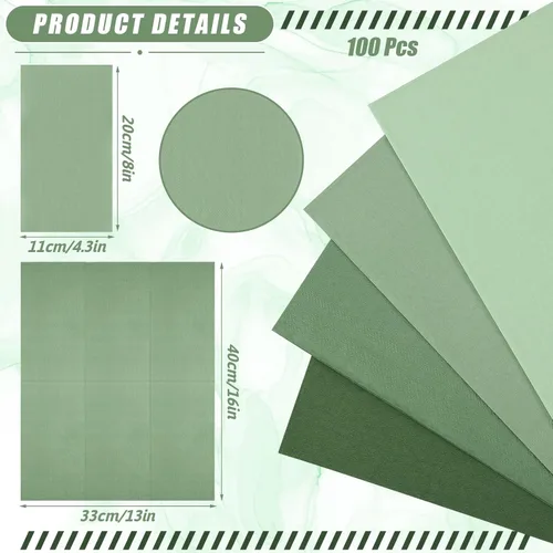 Vista 3 de Glenmal 100 piezas de servilletas desechables de papel de 2 capas, servilletas para cena, servilletas para invitados, servilletas de cóctel, toallas