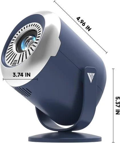 Vista 8 de Mini proyector con WiFi y Bluetooth, proyectores portátiles nativos 1080P para iPhone con soporte ajustable de 240°, enfoque eléctrico, altavoces