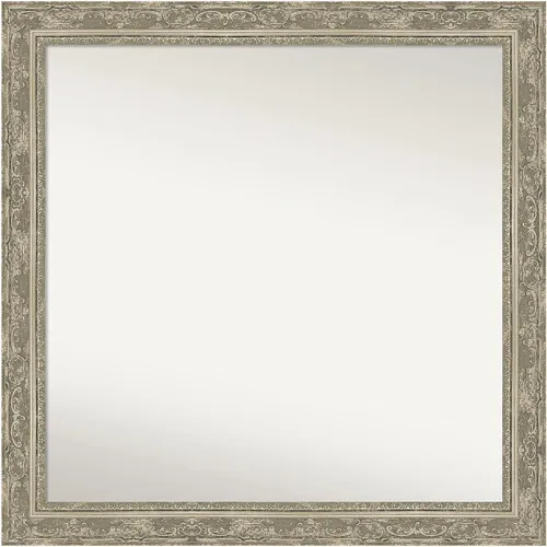Vista 14 de Amanti Art Espejo de pared plateado de 27 x 21 pulgadas, espejo rectangular de baño de níquel cepillado para decoración de pared, sala de estar
