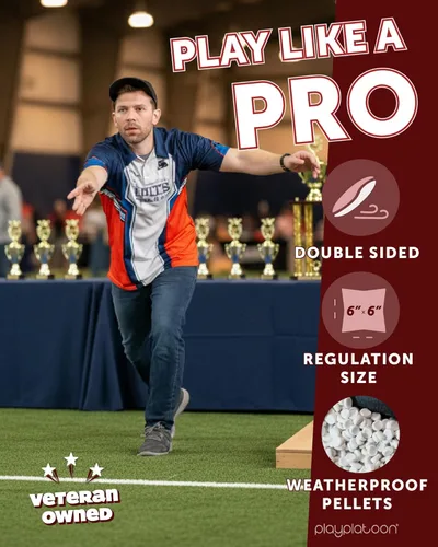 Vista 3 de Play Platoon Tournament Series Bolsas de Cornhole - Bolsas de Estilo Profesional de Doble Cara con Lado Resbaladizo y Pegajoso - Juego de 8