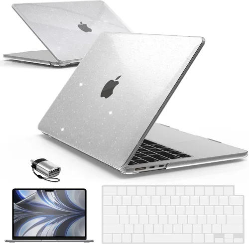 Vista 32 de IBENZER Compatible con MacBook Air 13 pulgadas 2025 2024 2023 2022 Funda M4 A3240 M3 A3113 M2 A2681, Funda Rígida y Cubierta de Teclado y Película