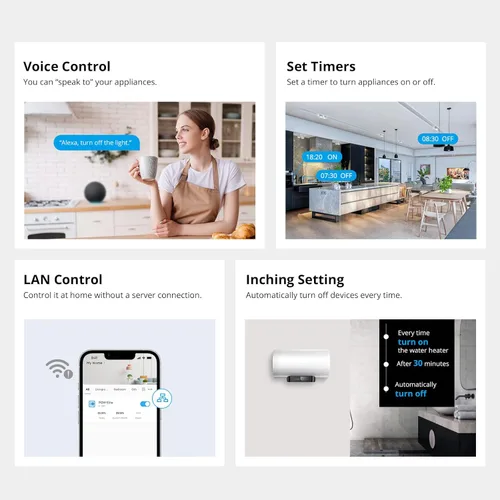 Vista 2 de SONOFF POWR316D Elite 16A Interruptor de potencia inteligente WiFi con medidor de energía, interruptor de luz inalámbrico inteligente con monitoreo
