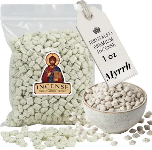 Vista 45 de Holy Land Market Jerusalem Incienso – para iglesia o uso personal, calidad premium del Monte Athos (negro, 1 oz)