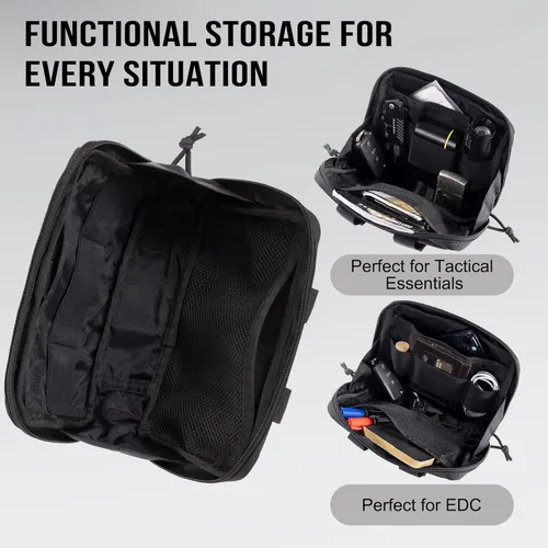 Vista 2 de OneTigris MOLLE Pouch, Tactical Admin Pouch Belt EDC Tool Organizer Zippered Utility Waist Pack 7.5"x5"x2