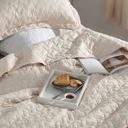 Vista 102 de Bedsure Colchas de tamaño Queen – Colchas ligeras tamaño Queen con patrón de tejido de canasta, ropa de cama suave, edredón de rosa polvorienta