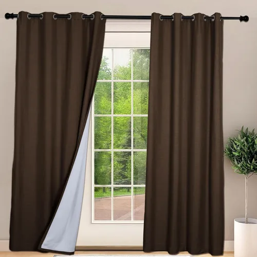 Vista 40 de Frelement Cortinas opacas extralargas de 108 pulgadas de largo, para sala de estar, cortinas de lino con bloqueo de luz, cortinas con aislamiento