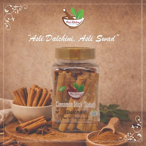 Vista 4 de Desi Kitchen Spices All Natural Sin sal Vegano Sin OMG Canela en barra (Dalchini) 85gm (3 oz)