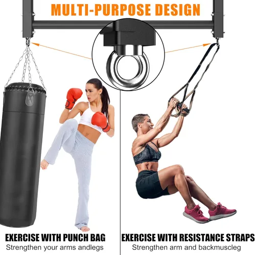 Vista 5 de Ceiling Mounted Pull Up Bar, Heavy Duty 700 LBS Multi Grip Pull Up Bars, 16"/24" Rafter Chin Up Bar, Ceiling Joist for Garage/Gym/Basement with