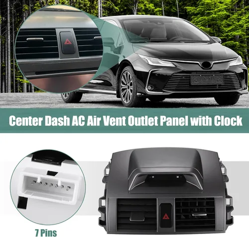 Vista 2 de uxcell Panel de salida de ventilación de aire de CA con reloj para Toyota Corolla 2009-2013 Panel de salida de conducto de aire de salida