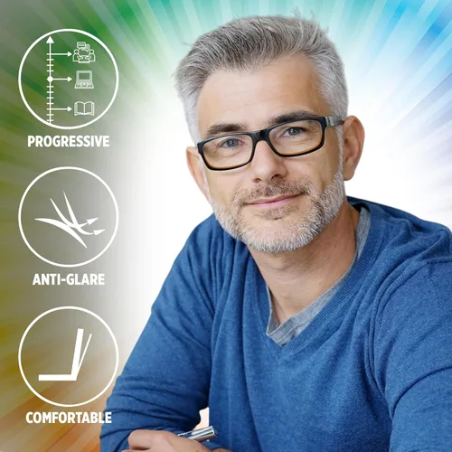 Vista 6 de Sightline H101 Progressive Reading Glasses – Comfortable No-Line Multifocal Readers for Men & Women, Acetate Frame