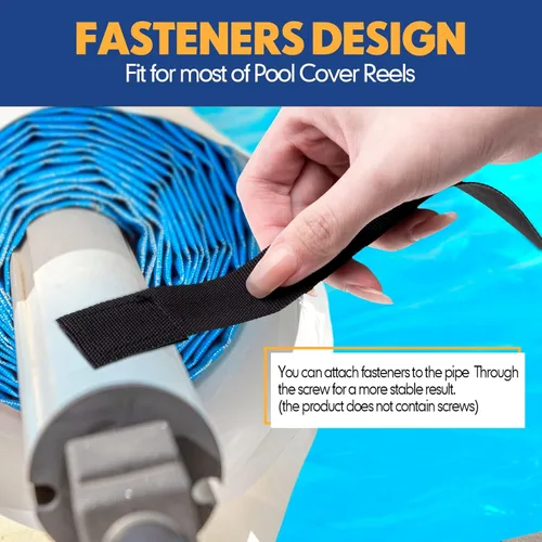 Vista 6 de Treela Juego de 48 correas de sujeción para carrete de cubierta solar para piscina, kit de correas de cubierta solar para piscina enterrada, incluye