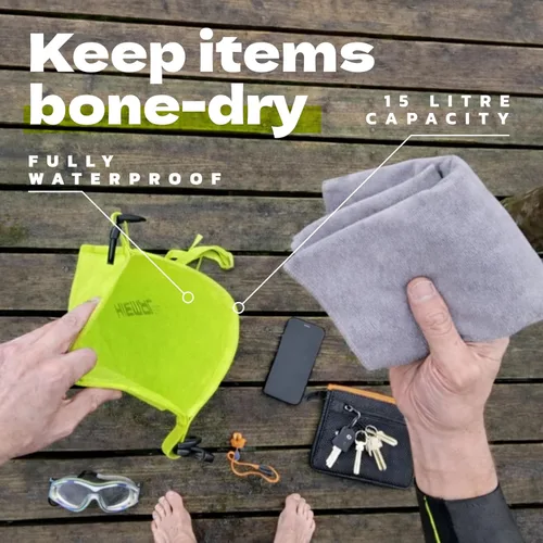 Vista 4 de Swim Buoy for Open Water with Dry Bag 15L - Fully Waterproof Swim Bubble - Be Safe with Higher Visibility, Toughened Nylon and Rest Handle Swimming