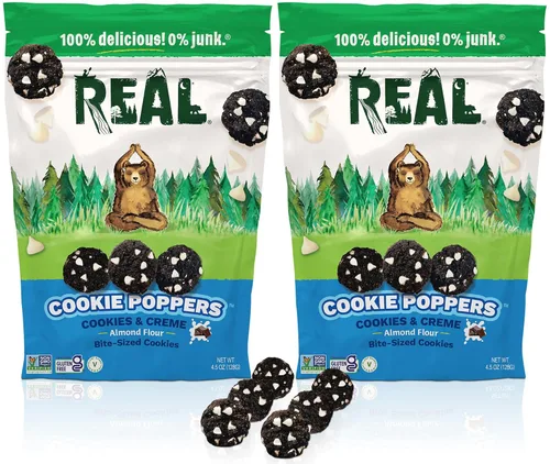 Vista 22 de REAL Mini galletas con chispas de chocolate, galletas horneadas semisuaves sin gluten, sin lácteos, veganas, kosher, paleo, deliciosas mini galletas