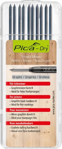 Pica Seco – Paquete de 10 minas H de grafito (con paquete de ampolla)