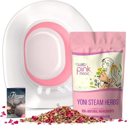Fivona Yoni - Kit de vapor 2 en 1, paquete de asiento vaporizador con hierbas mágicas rosas, juego de limpieza en casa V-SPA para inodoro -