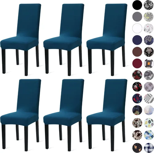 Vista 73 de Sufdari Juego de 2 fundas para sillas de comedor, fundas para sillas de cocina, fundas para sillas Parsons, protectores de sillas de elastano