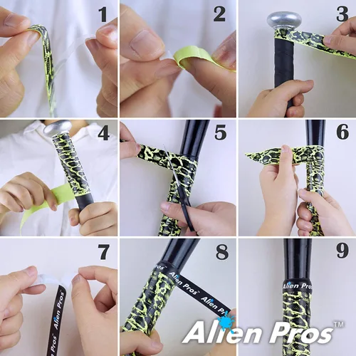 Vista 7 de ALIEN PROS - Cinta de agarre para bate de béisbol (2 agarres/4 agarres), 1.1 mm, precortada y sensación Pro – Reemplazo para agarre de bate