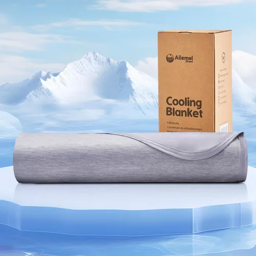 Vista 9 de Ailemei Direct Manta de Tiro Refrescante con Efecto Frío de Doble Cara, Ligera y Transpirable, Manta de Cama Temática Costera de Verano, Transfiere